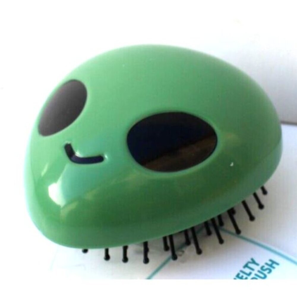 New Alien UFO Green Shaped Hair Brush with Sprinkles Fun Unique Detangling Tool